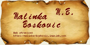 Malinka Bošković vizit kartica